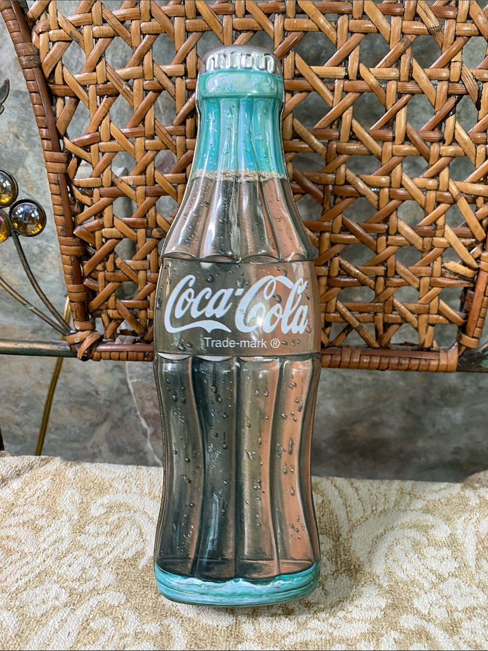 Coca Cola Metal Bottle Accent vintage collectible tin container box accent